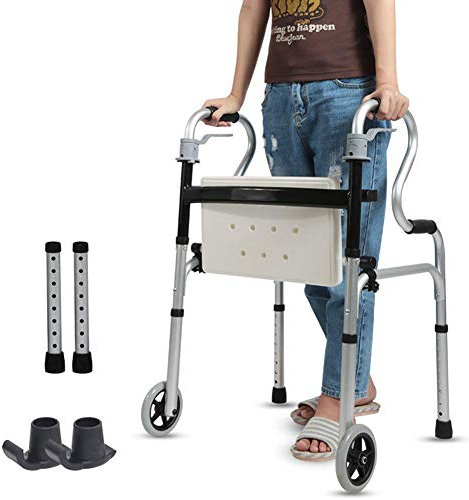 Folding Rollator Rollator Walker Walker, Elderly Walker, Portable Heavy Duty Hopfällbar Senior Step Assist, För Hus Utomhus All Terräng, Med Mjuka Handtag, 180 Kg Walker Sharing (B Inga Hjul)