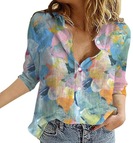 Maglie Larghe Donna in Saldo Maglietta Gatto Offerta Camicie Donna Lino Cotone Camicia Jersey Blu Celeste Fantasia Rossa Maglie Maniche Corte Larghe Magliette Manica Corta Curvy Mezze Tshirt