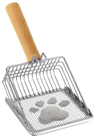 Kattsandskyffel - ergonomisk kattunge-spade - non-stick lätt att rengöra trähandtag för inomhushus