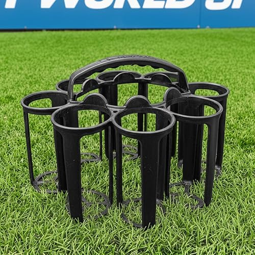 FORZA Stackable Water Bottle Carrier | Sturdy Plastic 8-Bottle Sports Carrier with Ergonomic Fist-Grip Handle - Ideal for Clubs, Teams & Outdoor Events
