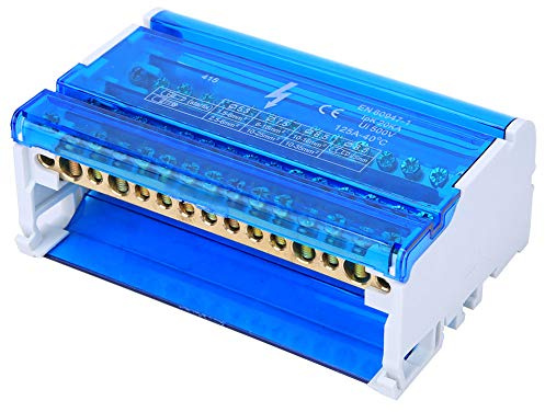 HETHLIF Cuadro de Distribución de Terminal, Caja de Interruptores de Caja de Circuito con Cubierta de Polvo Transparente Rail DIN 4 Nivel Bloque de Terminal único para Diversas Necesidades de