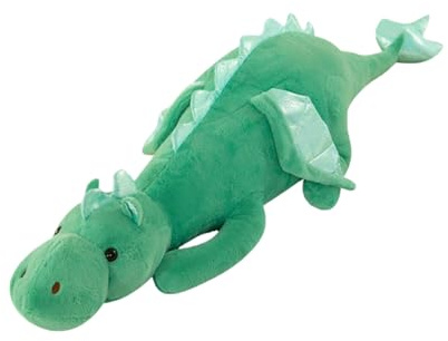 STOAT Peluche Drago Disteso 60cm, Drago Agnello Ultra Morbido, Cuscino Bambini Forma Drago Rosa&Verde, Giocattolo Peluche Ragazzi Ragazze (verde)