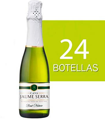 Lote de 24 Botellines Botellas Cava Jaume Serra Brut Nature 375ml - Vinos, licores y Cavas Baratos para Detalles de Bodas