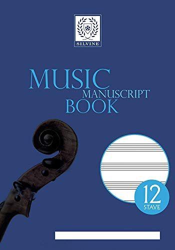 Silvine Music Manuscript Books A4 12 Stave 24 pages/12 Sheets x 10 Books