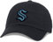 American Needle Seattle Kraken NHL Baseballmütze Casual Relaxed Fit mit gebogener Krempe, Verstellbarer Schnallenriemen Dad Cap, Blue Line Collection, Schwarz (40742A-SEK-BLK)