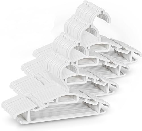 Homewit 60 Stück Kinderkleiderbügel Weiß, Kunststoff Baby Kleiderbügel, 30cm Länge Kleiderständer für Baby, Dame, Kleinkinderkleidung Hangers Aufbewahrung für Kleiderschrank Kleidung