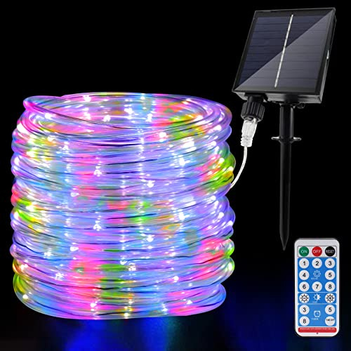 JIMACRO Solcellslampor för utomhusbruk, IP65 vattentäta replampor 22,0 m 200 LED soldekorationslampor med 8 belysningslägen, repljusslinga för trädgård, träd, fest, juldekoration