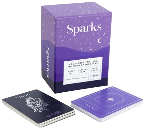 Rabble Sparks - Un juego de conversación inspirado en las estrellas de 2 a 8 jugadores, tarjetas de conversación para parejas, amigos, familia, juegos de cartas para parejas y adultos