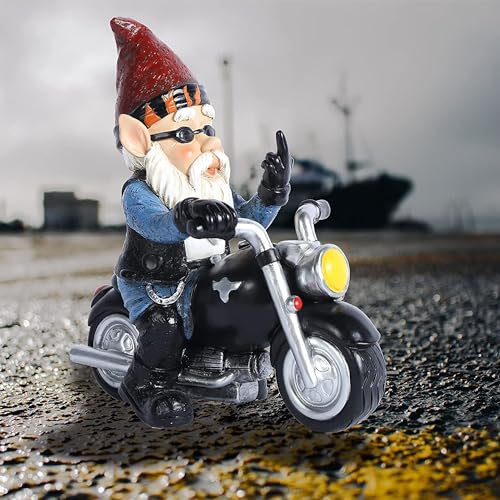 JIAMIAN Welcome Figurines, Funny Garden Gnomes Statue Dwarf, Resin Garden Figurine, for Lawn Yard Decoration, Polyresin, Full Color (Black)