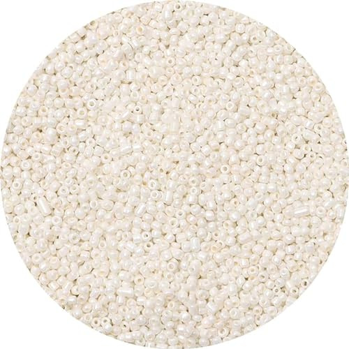 5 000 stycken vita 3 mm pärlor för armband, små glaspärlor att trä upp, 8/0 beige fröpärlor för smycken, örhänge halsband hantverk