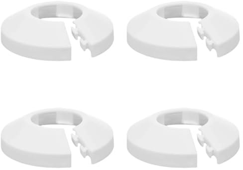 LICQIC 4 Pcs White Radiator Pipe Cover, Radiator Ring for 15 mm Diameter Pipe Trim