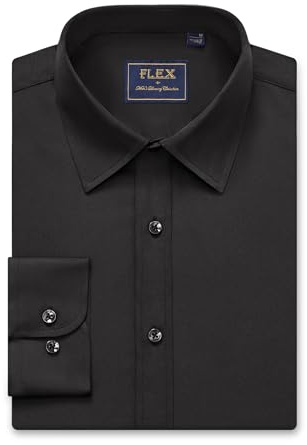 siliteelon Mens Shirts Long Sleeve Stretch Wrinkle Free Dress Formal Shirt | Cotton Soft, Non Iron, Lightweight Comfy, Regular Fit, Smart Casual, Work Office, for Wedding Party, Shirts for Men Adult