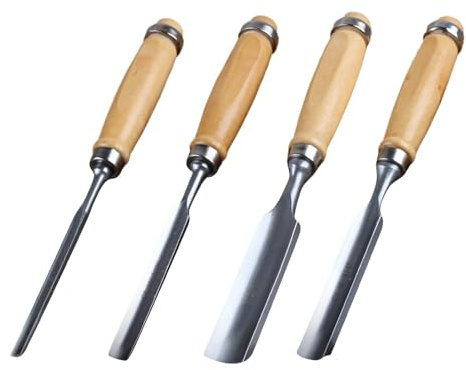 Strumenti per intaglio del legno, sgorbia per intaglio del legno - Set di scalpelli ergonomici per la lavorazione del legno | Set di strumenti professionali per intaglio del legno 4X, utensili manuali
