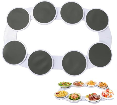 BigKing Bandeja giratoria para Mesa de Comedor, Bandeja giratoria de 360° para 8 bandejas, Plato Giratorio Lazy Susan para mesas largas, Mesa de Buffet giratoria para Comidas Familiares