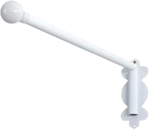 Bastone per tende in metallo color ottone, rotazione a 180°, resistente, per tende con occhielli, espositore per tende da finestra (dimensioni: 70 cm, colore: bianco)