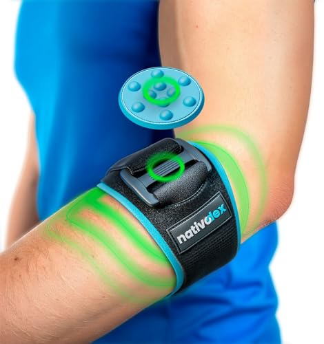 NativoDex Tutore Epicondilite Gomito Uomo Donna – Fascia Gomito con Cuscinetto Rimovibile, Gomitiera per Epicondilite Tennista e Golfista, Regolabile e Traspirante