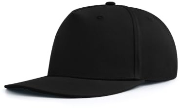 Zylioo XXL Oversize 5-Panel Cap,Premium Curved Visor Snapback Cap,Large Structured Pinch Front Baseball Cap Men Women Black