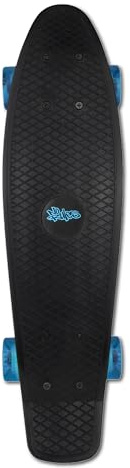 Muuwmi Skateboard Fun schwarz-blau – mit LED-Leuchtrollen - Board Deck 57x15cm - ABEC5 und PU-Rollen 60x45mm