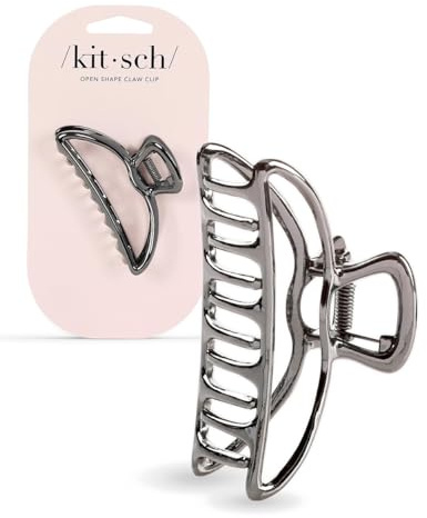 Kitsch Metal Hair Clips for Women - Durable & Elegant Metal Claw Clips, Perfect for Everyday Use & Special Occasions - Hematite | Ideal Gifts for Women, 1 Piece