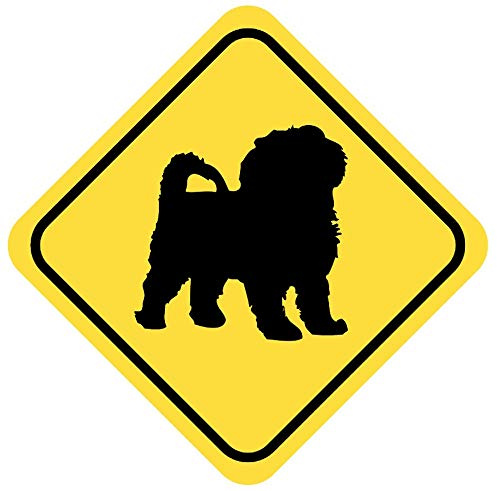 Samunshi® Bolonka Zwetna Warnschild Warndreieck Aufkleber Achtung Vorsicht Hund - 8x8cm mehrfarbig