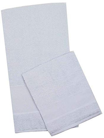 MAGIE DI CASA Handtuch-Set Ricama TU mit Aida-Stoff zum Sticken, Kreuzstich 1+1, Gesicht und Gäste, 100% Baumwolle, Made in Italy (weiß)