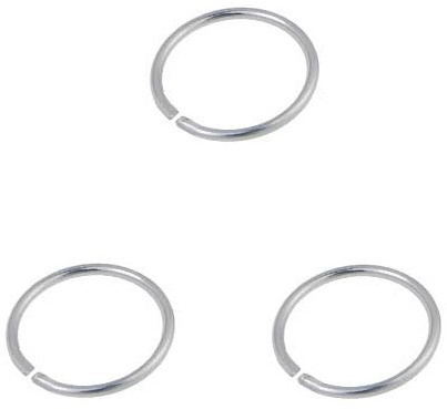 DENI 3 små och mycket tunna näsringar utan stängning, silver, 7mm innerdiameter och 0,6 mm tjocklek., Silver