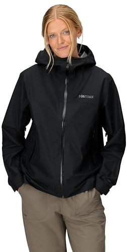 Marmot Damen Minimalist Pertex Jacket, Wasserdichte Pertex Regenjacke, winddichter Regenmantel, atmungsaktiver, faltbarer Hardshell Windbreaker, optimal zum Fahrradfahren und Wandern, Black, XL