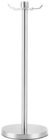 Portautensili Girevole, Porta Spatola in Acciaio Inossidabile a 360 Gradi, Porta Mestolo da Zuppa, con 5 Ganci per Forniture da Cucina