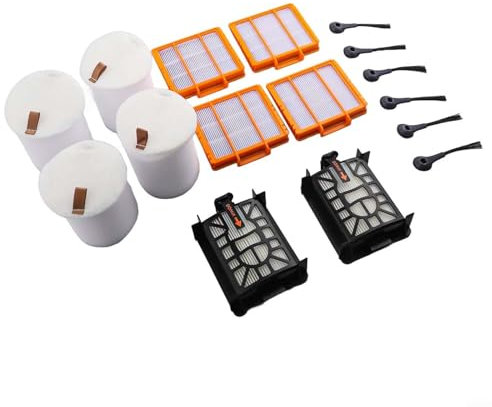Eawfgtuw Kit de pièces de rechange, 6 filtres, 4 filtres en coton, 6 brosses latérales, pour aspirateur robot Shark AI pour aspirateur robot Ultra 2 en 1 auto-vide RV2600WSEU RV2500SEU