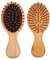 Lot de 2 mini brosses en bambou pour la croissance des cheveux, brosse à cheveux en bambou antistatique, brosse de massage du cuir chevelu, brosse démêlante en bois naturel, petite brosse à cheveux de