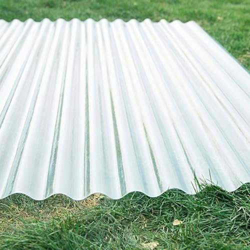Lot de 10 feuilles de toiture ondulées en bitume durable de 1,5 mm d'épaisseur, panneaux transparents imperméables pour serre et éclairage du jour, 0,9 x 1,1 m