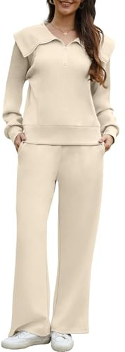 CheChury Chandal Completo Mujer Invierno Otoño Chánda 2 Piezas Manga Larga Sudadera Cremallera Jersey y Pantalón Conjunto Dos Piezas Conjuntos Deportivos Fitness Jogging Ropa Mujer Casual Holgado Moda