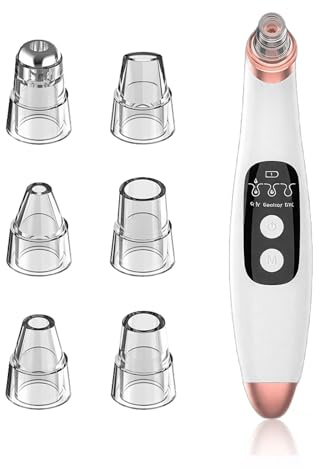 Blackhead Remover Vacuum – Electric Pore Vacuum Cleaner with 3 Suction Modes & 5 Replaceable Heads, Facial Skin Cleaner for Blackheads, Whiteheads & Deep Pore Cleansing