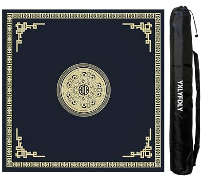 YXLYFDLY Tapete de juego Mahjong de estilo chino con bolsa de transporte de goma antideslizante y silenciosa para Mahjong, póquer, juegos de cartas, juegos de mesa, juego de azulejos (110 cm)
