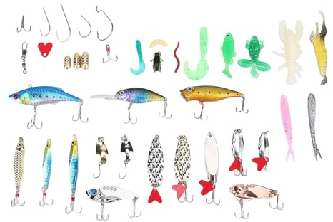 Jectse Ensemble D'appâts de Pêche Artificiels, Matériau Robuste, Couleurs Riches, applicabilité Multi-scénarios pour Les Lacs d'eau Douce et Les Ruisseaux, Ensemble de 118 Pièces
