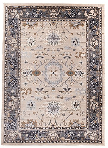 Carpeto Orientteppich Teppich Hellbeige 250 x 350 cm Ornamente Klassisch Muster - Wohnzimmer Schlafzimmer Esszimmer