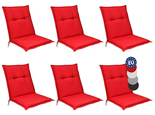 Beautissu 6er Set Niedriglehner Auflagen Sitzkissen für Garten Sitzauflage