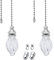 SPTwj 2 Pack Light Pull Chain Extension with Ball Chain 100cm Length for Bathroom Toilet Light/Ceiling Light Fan Switch Weight Blind Pull Cord Handle Chrome with Crystal Pendant