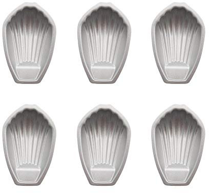 CANDeal 6 Pezzi di teglia Madeleine Individuale, stampi per Dolci a Forma di Conchiglia