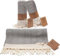 SMYRNA TURKISH COTTON Herringbone Series - Juego de 2 Toallas de Mano, 40 x 100 cm, 100% algodón Turco, Toallas Suaves para baño y Cocina, no se encogen, Lujo prémium, Color Gris