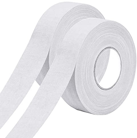 2 Rollos Cinta de Hockey, 54 Yardas Cinta Palo de Hockey, Autoadhesiva Mangos de Raquetas Tennis para Raqueta Tenis, Sobregrip,cuerda,Cinta Antideslizante Agarre para Bádminton Mango Raqueta (Blanco)