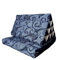 Leewadee Thai-Kissen Falt-Matratze Chill-Out Klapp-Matte Gepolsterte Lesestütze Boden-Liege-Matte mit Dreieck-Kissen Thai-Matte, Kapok, 75 x 50 cm, Blau Weiß