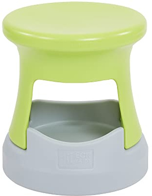ECR4Kids Active Storage Wobble Stool, 15in Seat Height, Childrens Furniture, Lime Green/Light Grey