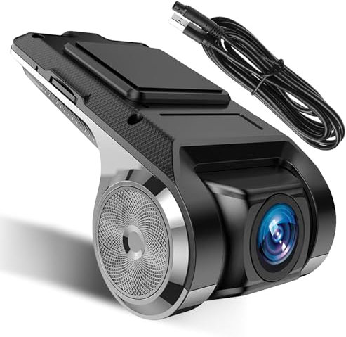 Inefala HD Dashcam per auto, Videocamera da Registratore per auto USB con ADAS, 170 °A+ lente supergrandangolare ad alta risoluzione per immagini di alta qualità, WDR/1080P + Scheda TF da 32 GB