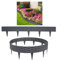 HENGMEI Rasenkanten Kunststoff Beetumrandungen 5m Beetumrandung Gartenpalisade Mähkante 5 stücke Rattan-Optik Randsteine Palisaden Gartenzaun, Anthrazit