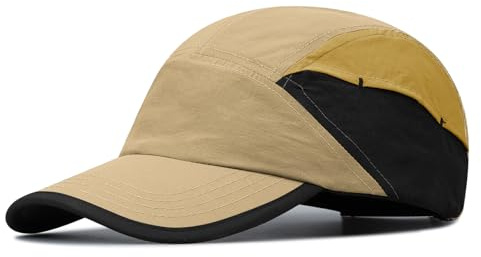 CLAPE vattentät 5 panelkeps män snabbtorkande andningsbar sportmössa UV-skydd sommar sköldpadda lätt ostruerad löpmössa, DSCB1-khaki, En Storlek