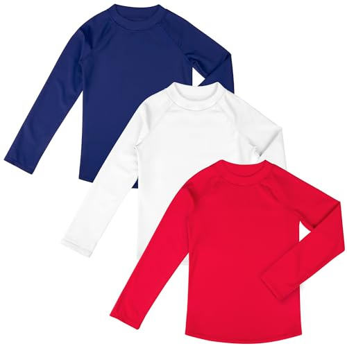 BIG ELEPHANT 3 Pièces de Bain Anti-UV pour Garçon Maillot de Bain à Manche Longue Enfants Rashguard pour Surf Natation Plongée Plage