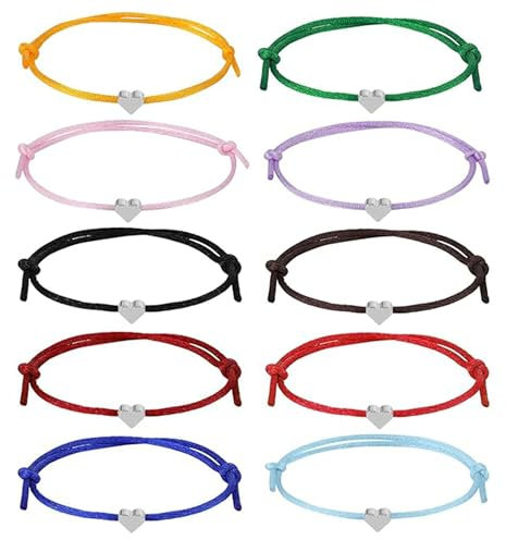 EXGOX 8-10 Stück Freundschaftsarmband Herz Armbänder Infinity Armband Damen Freundschaftsarmbänder für Damen Partnerarmbänder Armband Glücksarmband Freundschafts Armband
