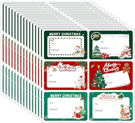 Christmas Labels, 90 Pcs Xmas Present Gift Stickers, Christma Tag, Name Labels for Gifts