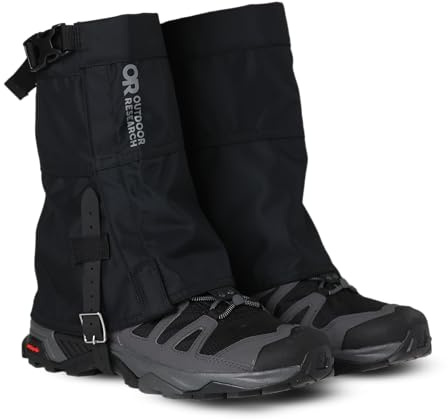 Outdoor Research Rocky Mountain Low Gaiters II | Water Resistant, Durable Leg Protection for Hiking Trails, Black, Large